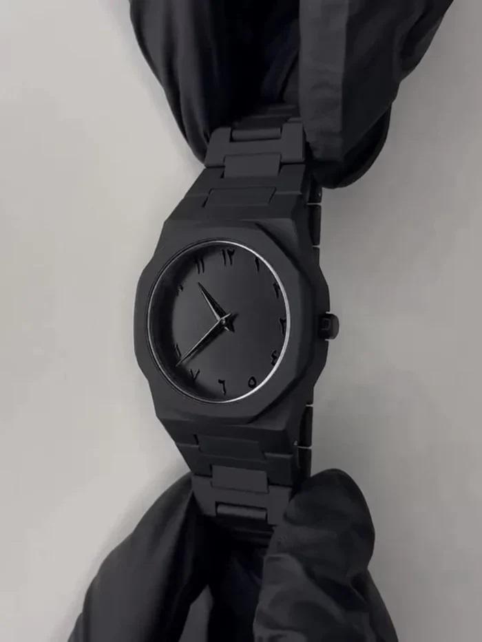 Matte Black Arabic Aura watch
