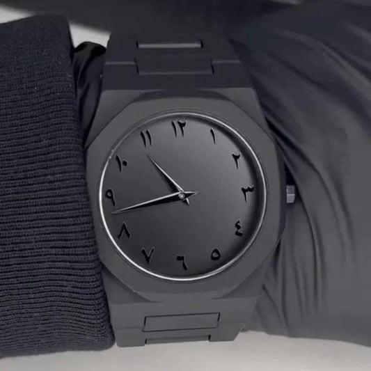 Matte Black Arabic Aura watch